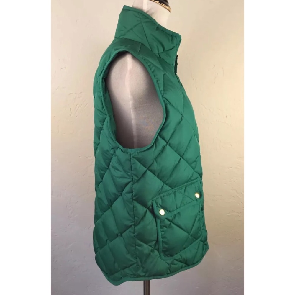 J. Crew Excursion Quilted Down Vest Kelly Green M - Picture 3 of 6